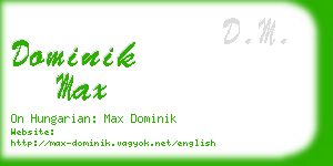 dominik max business card